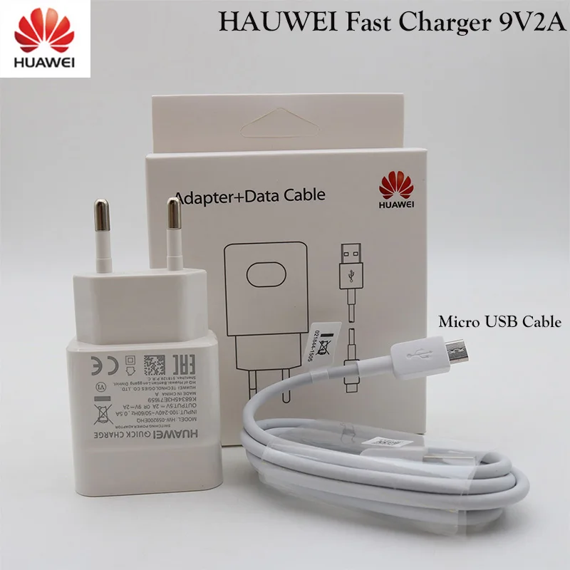 Зарядное устройство Huawei 9В 2A QC 2 0 адаптер для быстрой зарядки с Micro USB кабиной Mate 7 8S