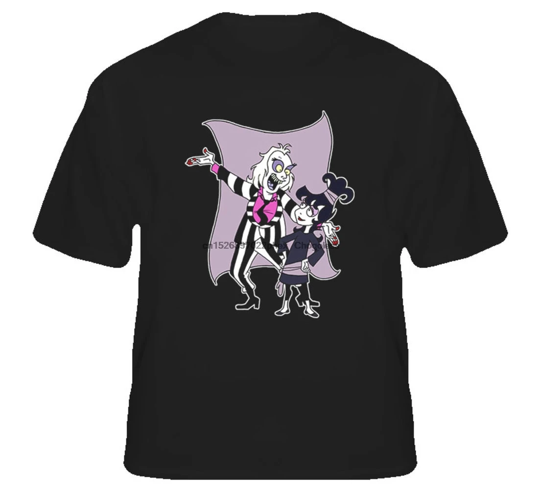 Черная Детская футболка с мультяшным рисунком в стиле ретро от Beetlejuice|Мужские