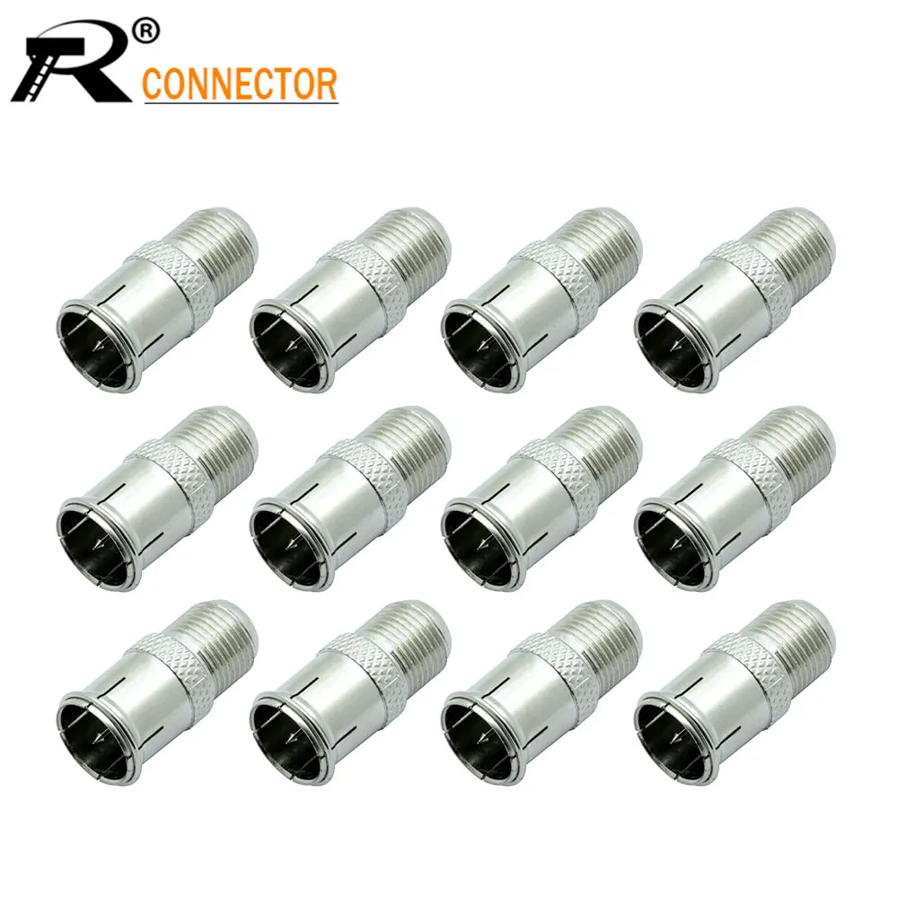 

12/50/100 шт. F Тип соединитель штекер к гнезду гнездо адаптер Push On RF коаксиальный разъем для RF Аудио Видео Освещение