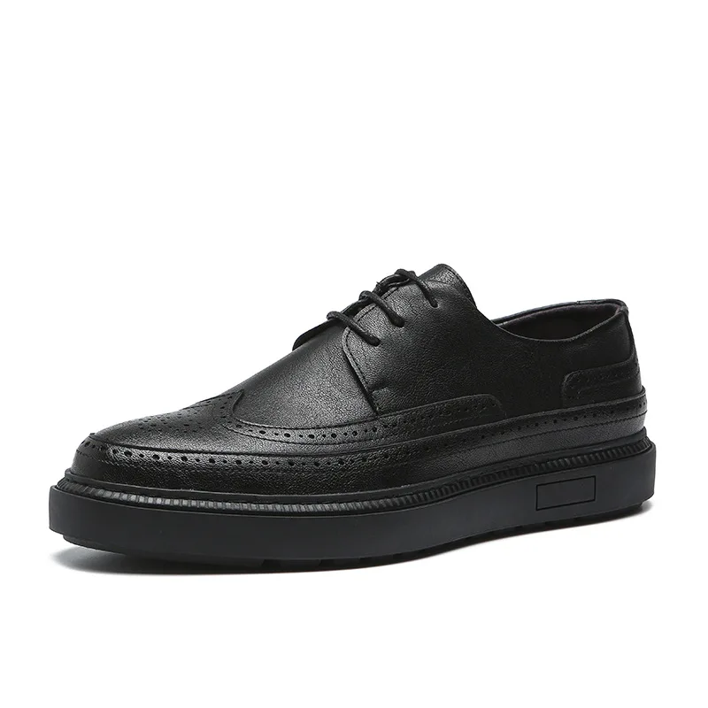 

2021Mens Leather Shoes Fashion Sneakers Casual Flats Skate Boarding Shoes brogue Low Cut Trend Shoes Zapatos de hombre