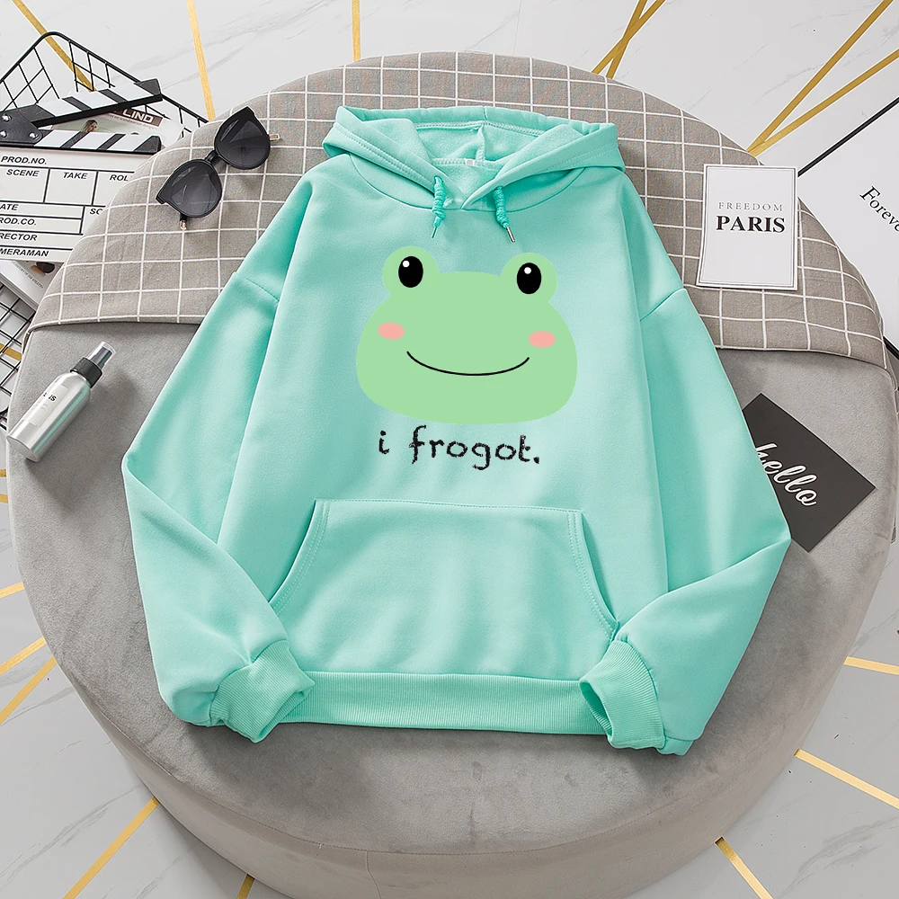 Kawaii Harajuku Kawaii Sweetshirt Girl Cute Japan Clothes Drawstring Hoodie Green Graphic Sweatshirt Women Pink Cute Sweatshirt