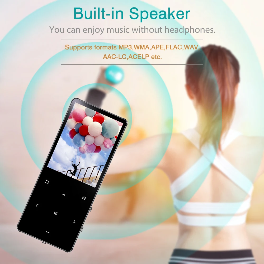REDANT MP4 плеер с Bluetooth встроенный динамик сенсорный ключ FM радио видео игры