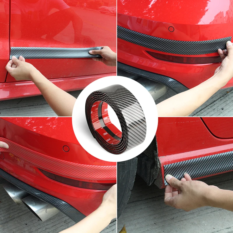 Стайлинг автомобиля 2-метровый трехмерный порог из углеродного волокна с защитой