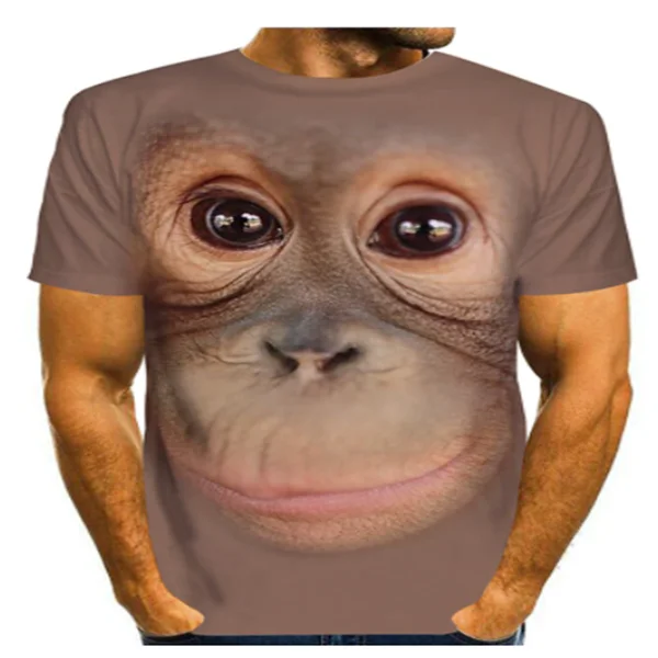 

Summer new men's women's 3d orangutan T-shirt fashion animal monkey funny print short-sleeved T-shirt for men