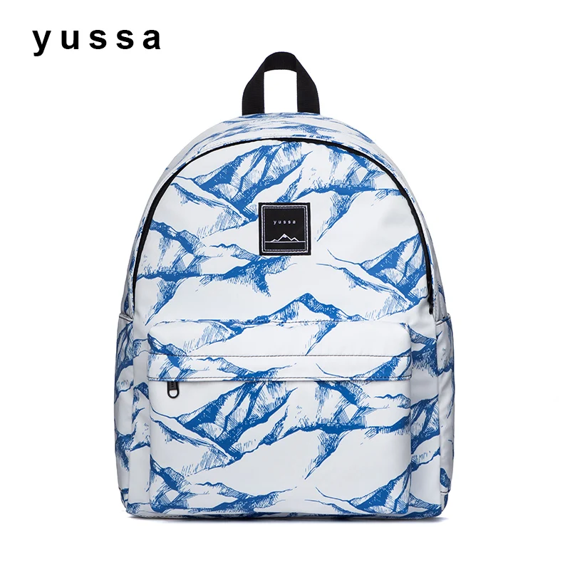 14 дюймовый синий и белый фарфоровый рюкзак для ноутбука женский модный школьный
