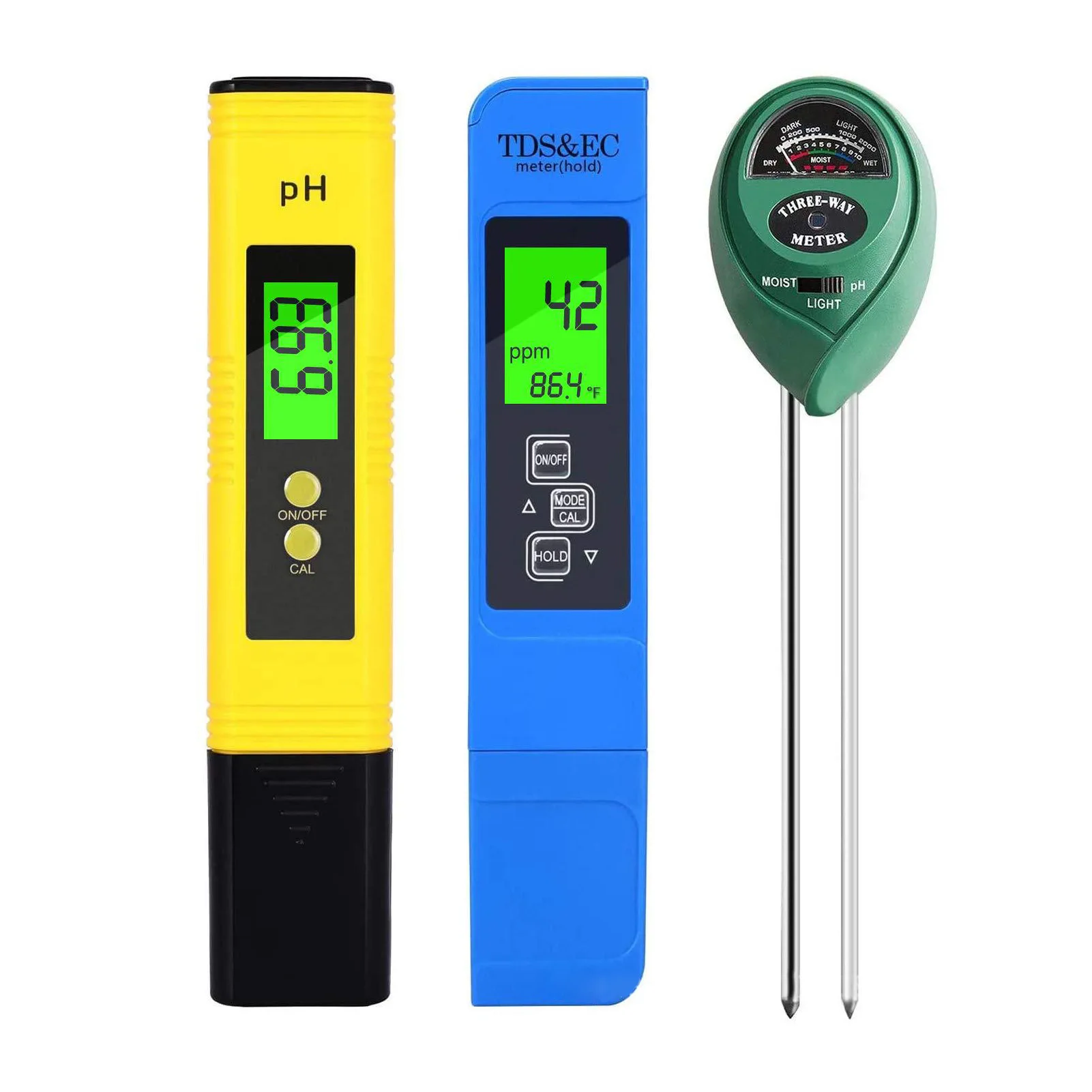 

Портативный Измеритель температуры и PH для бассейна, садовый цифровой прибор для измерения температуры и освесветильник ности, TDS PPM EC, влас...