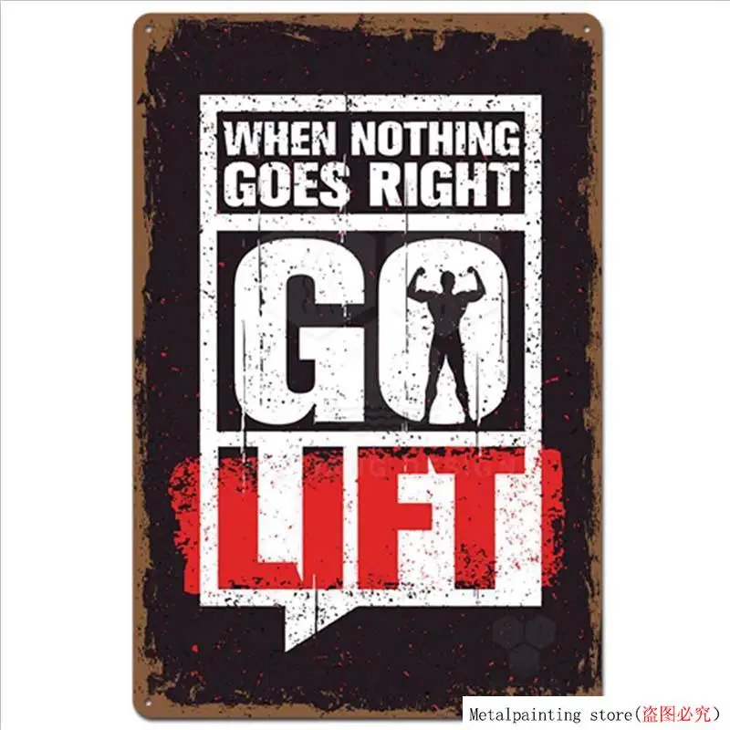 Gym Tin Sign Vintage Metal Plates Decorative Work Poster Retro Shabby Chic Home Decor Painting Wall | Дом и сад