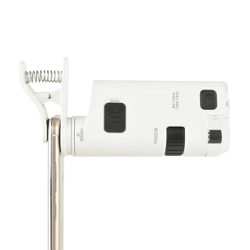 Универсальный Регулируемый микроскоп 120-190X портативный мобильный с зажимом для