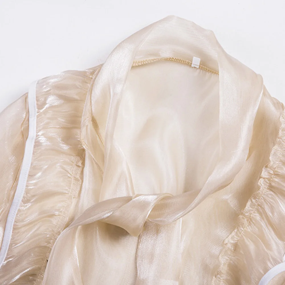 Женская блузка в стиле ретро водолазка топы с длинными расклешенными рукавами