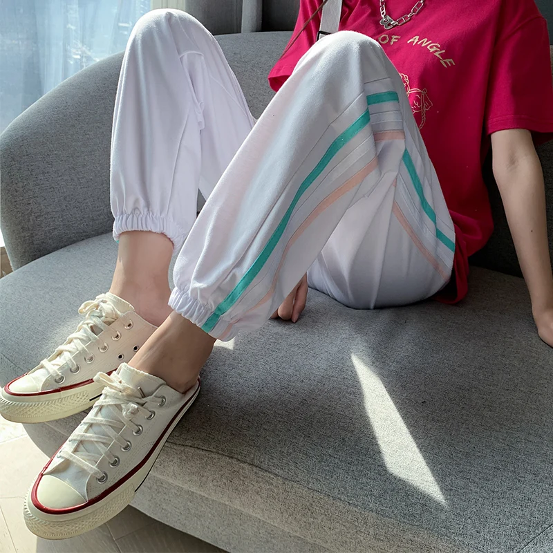 

Брюки женские, тонкие, свободного кроя, в Корейском стиле, с боковыми карманами, до щиколотки