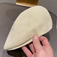 thin knitted forward hat women are pure spring and summer all match beret korean style breathable sunshade fashion cap