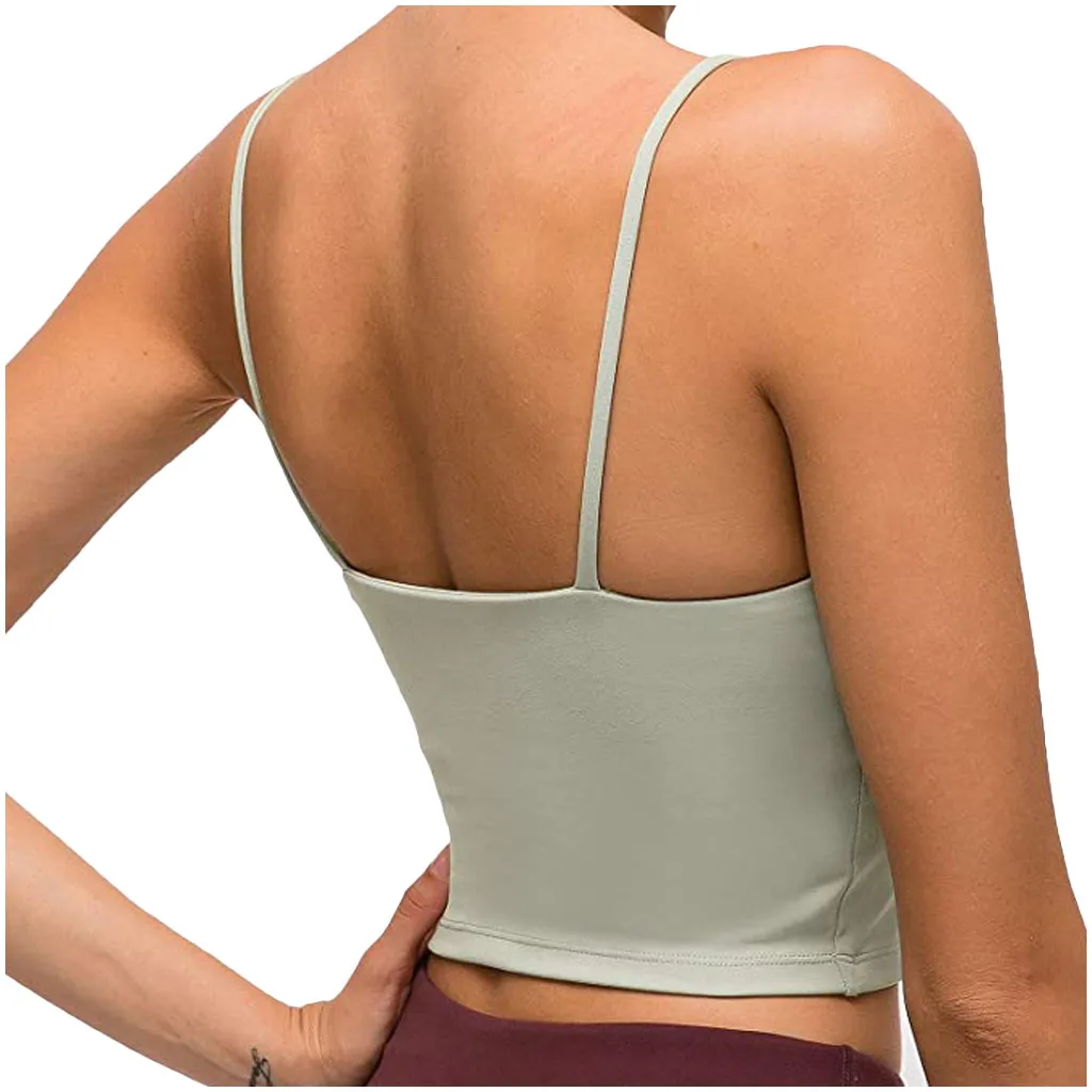 Кроп-Топ женский без рукавов повседневная майка с накладками для груди короткий