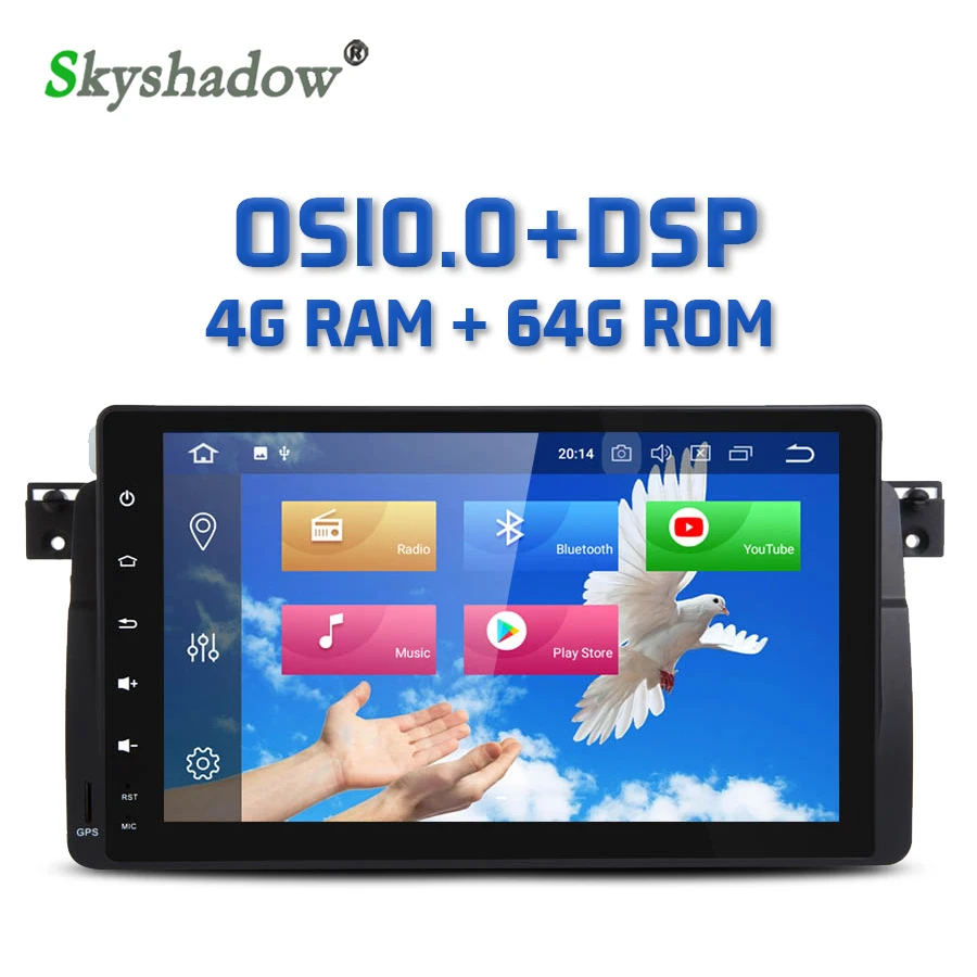 Автомобильный dvd плеер IPS DSP 9 дюймов Android 10 0 Восьмиядерный 4 Гб RAM 64 RDS радио WiFi GPS
