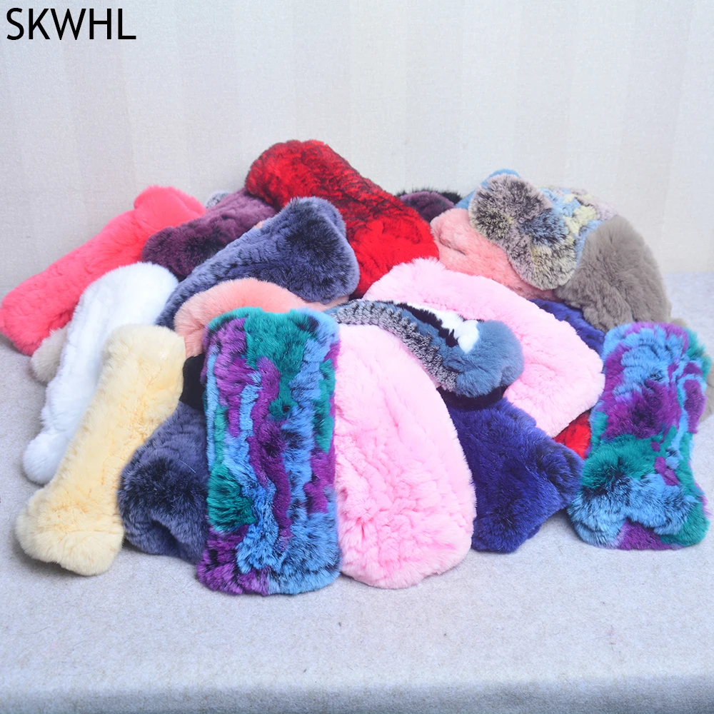 

New Lady Fashion Knitted Warm Real Rex Rabbit Fur Glove Winter Women Rabbit Fur Mittens Natural Soft Rex Rabbit Fur Gloves