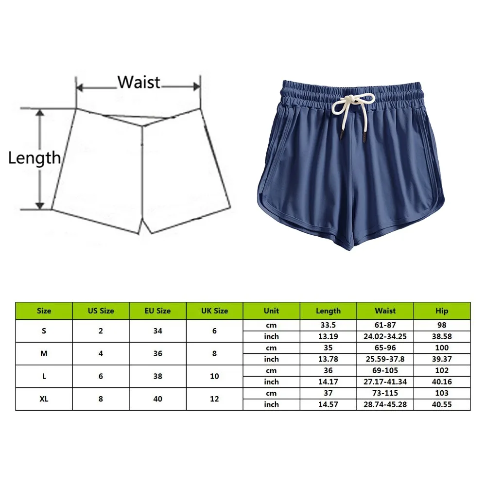 

Fashion Beach Shorts Women Lady Summer Drawstring Sport Shorts Running Pantalones Mujer High Elastic Waist Loose Shorts Female