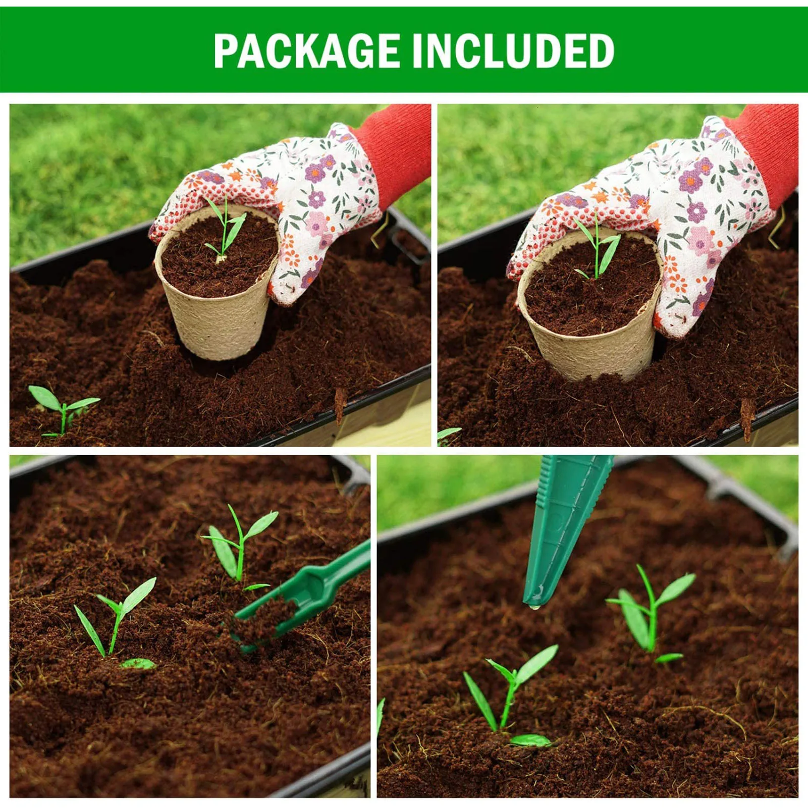 

Seeds Grow Tray Seed Starter Kit Flowers Peat Pots Plant Markers Gardening Seedling Tray 3-inch Peat Pots 10-tray Peat Seed Tray