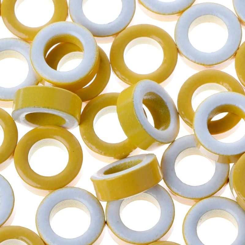 

50 Pcs/Set T50-26 Iron Power Core Toroidal Ferrite Rings 7.5mm ID For Inductors