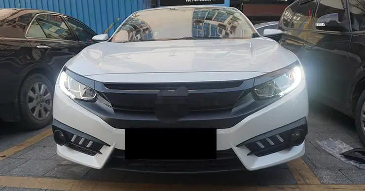 Дизайн поворота сигнала стиль реле 12 В Автомобильный светодиодный DRL дневные ходовые огни с отверстием противотуманной фары для Honda Civic 10th