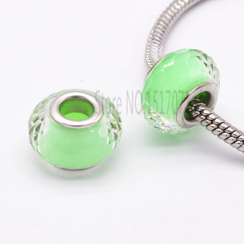 Посеребренные бусины из муранского стекла 14 мм 10 шт./лот|pandora bracelets charm|fit pandorabeads fit