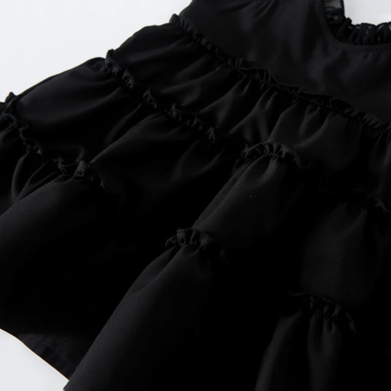 

MILANCEL 2021 Spring New Kids Dress Polka Dot Blouse and A -line Dress 2 Pcs Suit Korean Girl Dress Set