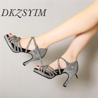 dszsyim women latin dance shoes ballroom salsatangosneakers dance sandals with platform partycasulal shoes high heels 6 10cm