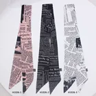 Ins лаконичные буквы, написанные слова, Имитация натурального шелка, шарф, повязка на голову, шею, сумка, ремень, шляпа, лента, женский аксессуар, много вариантов использования