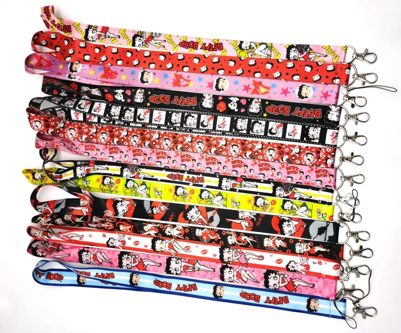 Новинка 100 шт. брелки для ключей с мультяшными персонажами Бетти девочка ремешок