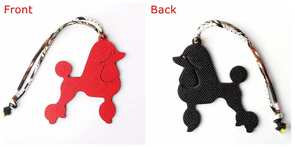 DOG RED BLACK Известный бренд на заказ ручной работы из натуральной кожи брелок в виде морского конька брелок для ключей женская сумка Подвески и кулоны, аксессуары - Цвет: DOG RED BLACK