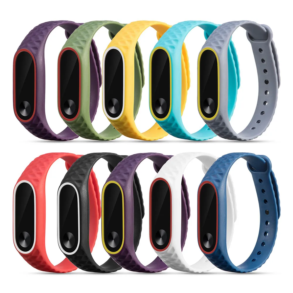 Сменные силиконовые часы браслет ремешок на запястье бренд для Xiaomi Mi Band 2