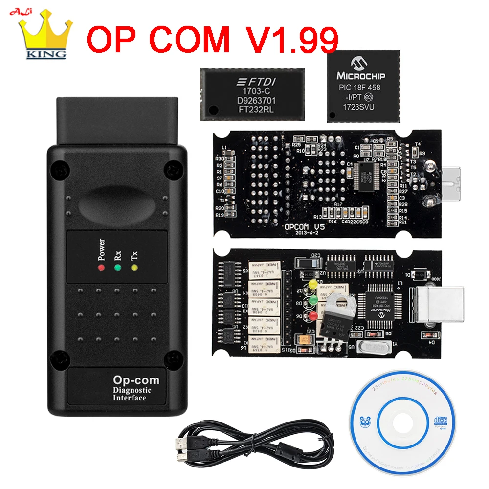 Op com V1.99 для opel 2020 op COM интерфейс с PIC18F458 FTDI FT232RL OP-COM диагностический сканер