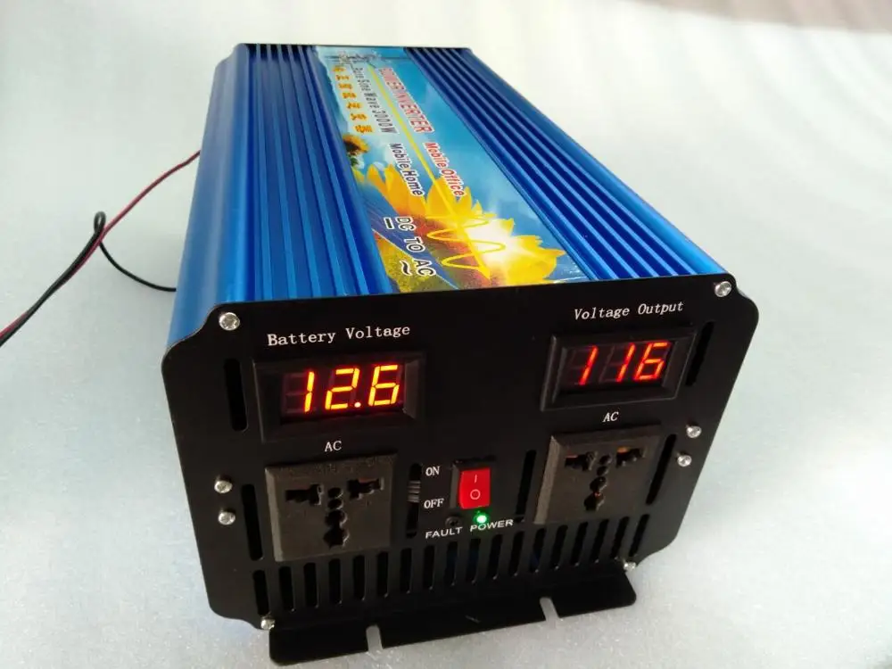 Инвертор солнечной энергии с немодулированным синусоидальным сигналом 3000 Вт 12 В