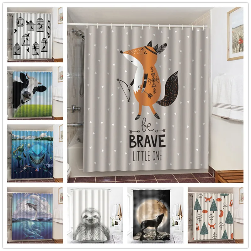 Водонепроницаемые шторы для душа Brave Indian Tribe Fox декоративная занавеска ванной с