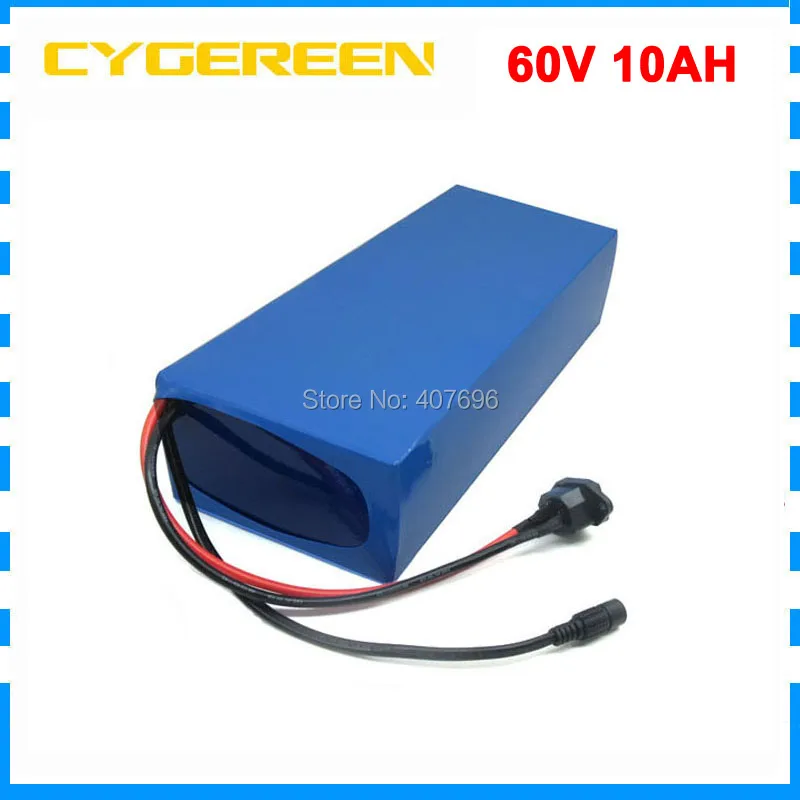 60 V литиевая батарея 60 V 10AH 750W 60 V электрический велосипед батареи 60В 10AH батарейный блок 15A BMS с 2A Зарядное устройство