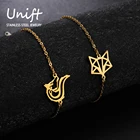 Браслет из нержавеющей стали для женщин, лиса, волк, милые талисманы в виде животных, геометрический повседневный браслет в стиле панк, украшения для вечеринок, золотой цвет