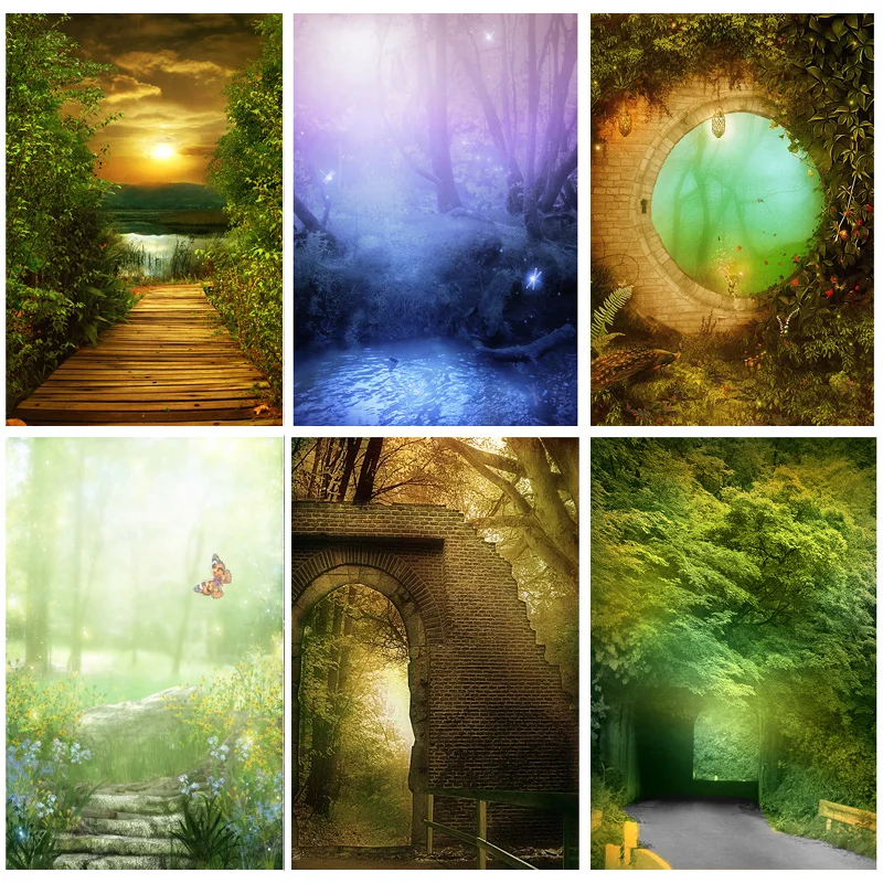 

ZHISUXI Vinyl Custom Dream Forest Castle Fairy Tale Children Photography Backdrops Prop Photo Background 2158 TTW-03