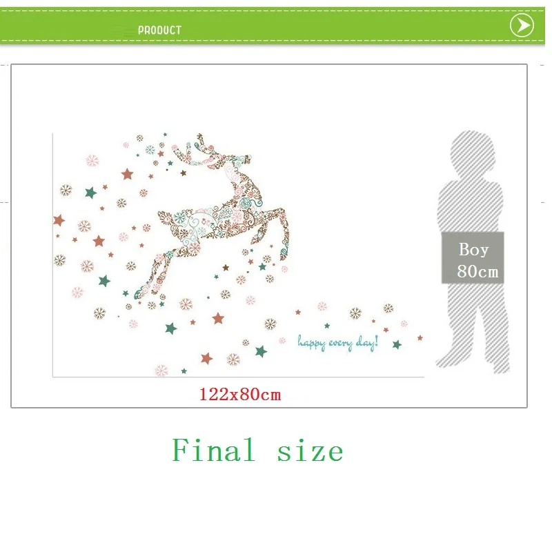 Мультяшные рождественские наклейки на стену для гостиной и спальни детской