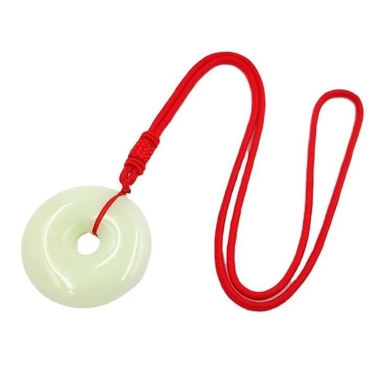 

Luminous Stone Safety Buckle Fluorescent Pendant for Men and Women Couple Necklace Luminous Sweater Chain Gift for Girlfriend