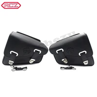 luggage left right motorcycle side tool bag pu leather saddle bags for honda suzuki harley sportster xl 883 xl1200