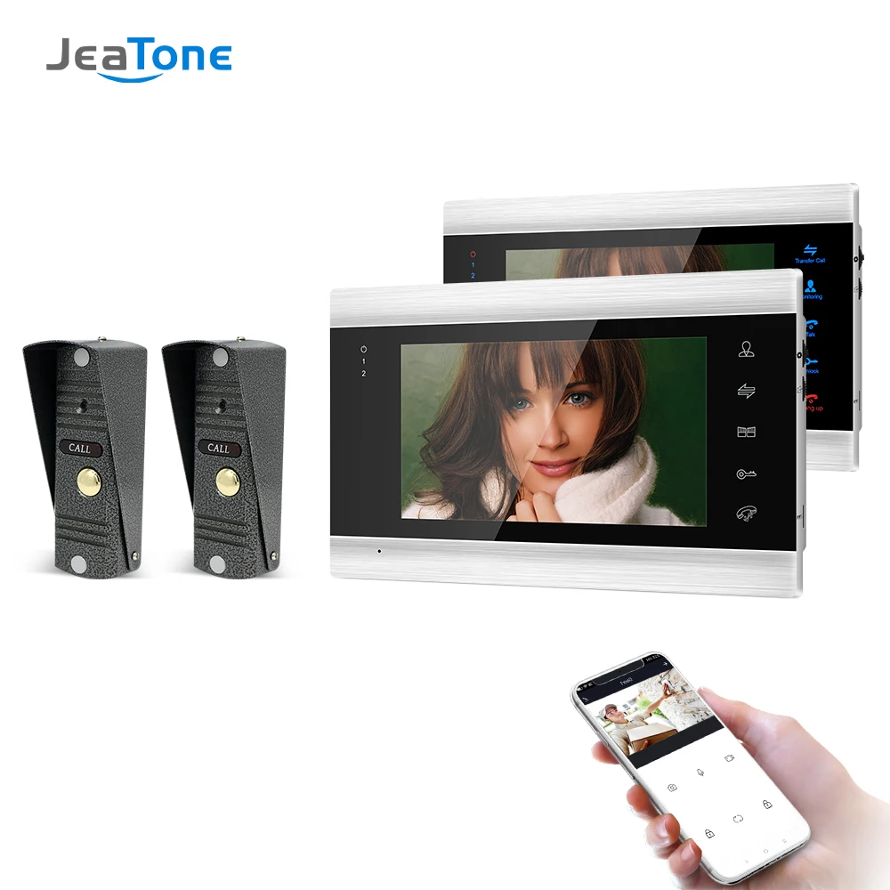 Jeatone 7 дюймовый беспроводной/умный IP видеодомофон с Wi Fi система внутренней связи 2