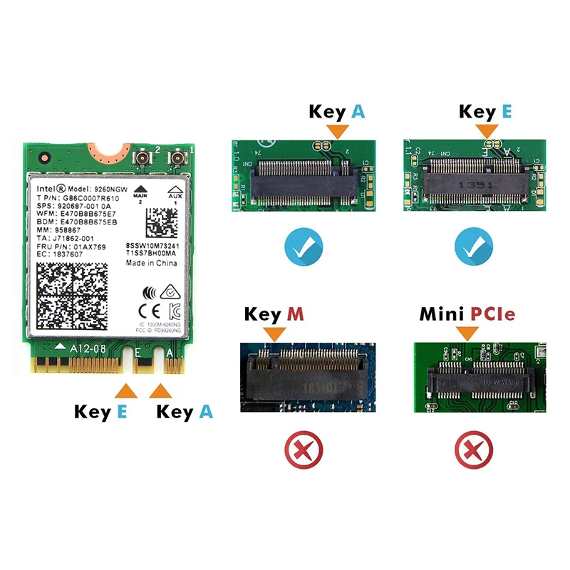 2030 Мбит/с двухдиапазонный Настольный комплект Intel 9260 Wi Fi карты Bluetooth 5 0 802.11ac 9260NGW M.2