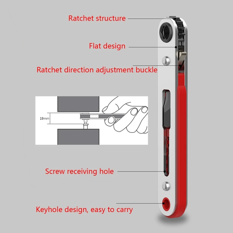 

Mini Magnetic Screwdriver Ratchet Wrench Right Angle 1/4\" Hex for Narrow Space
