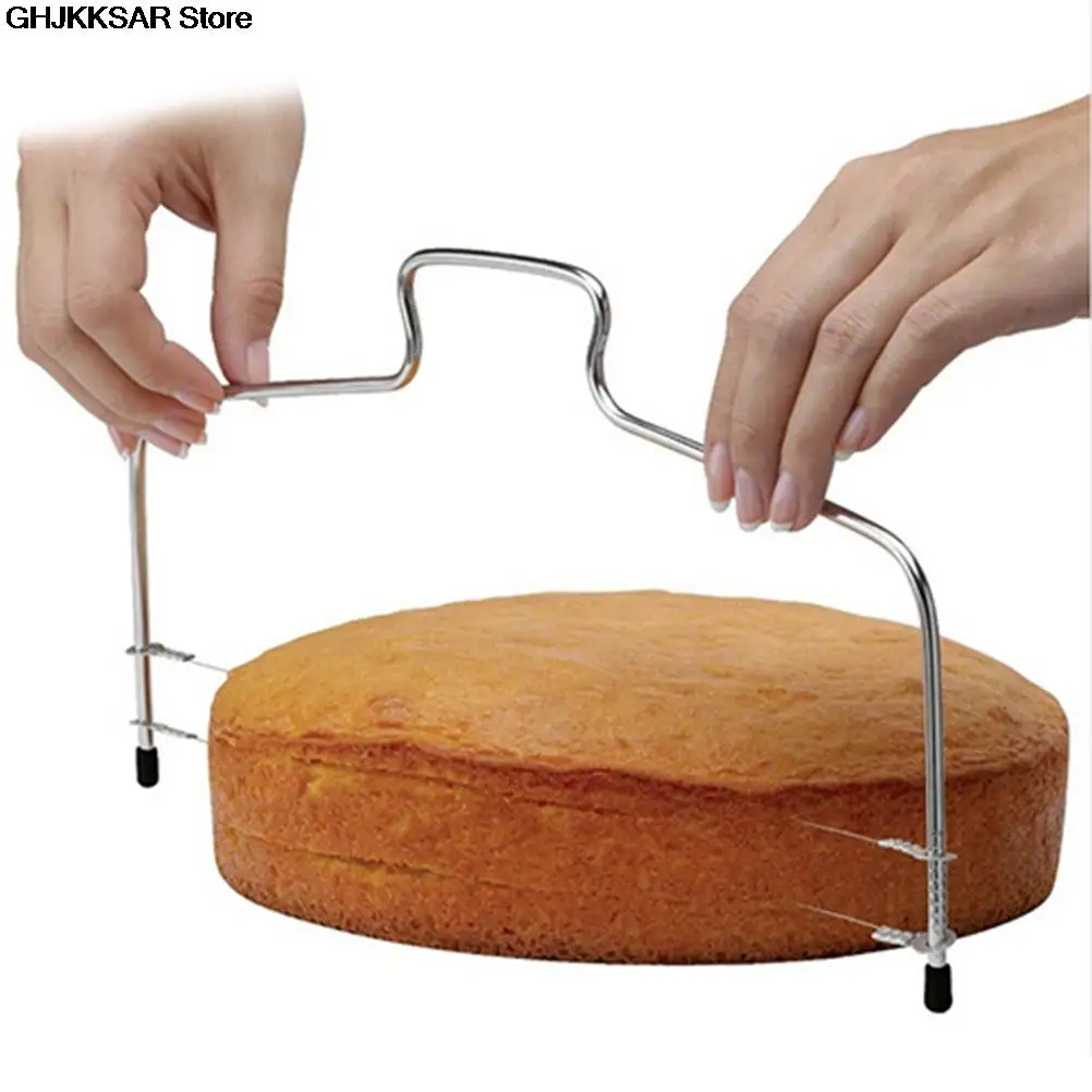 1PC DIY Stainless Steel Cake Tools Double Line Adjustable Baking Tools Cake Bread Slicer Cutter Strings Knife Soap Knife