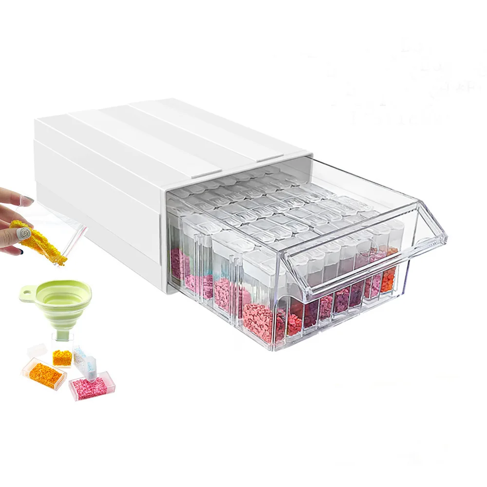 

5d Diamond Painting Tool Drawer Storage Box DIY Funnel Sticker Storage Box Square/Round Bottle Diamond Plate Combination Set