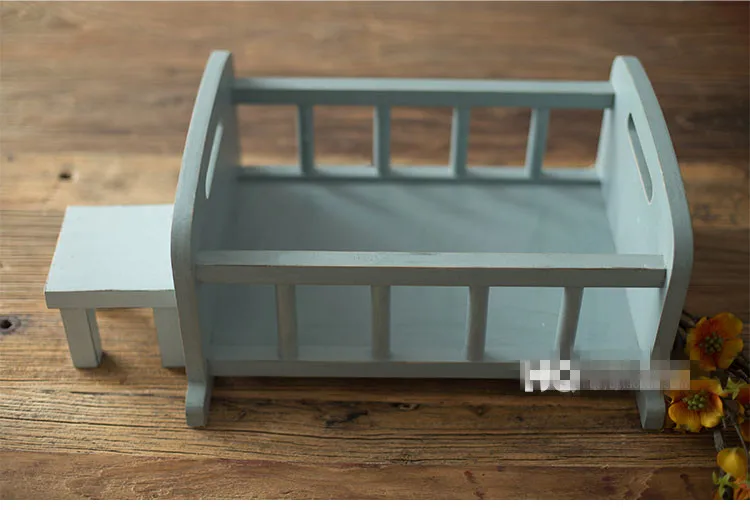 Реквизит для фотосъемки новорожденных Маленькая деревянная кровать фотостудии