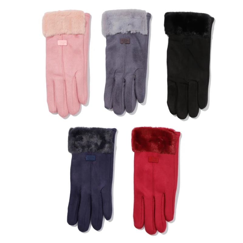 

Women's Outdoor Gloves Thicken Suede Composite Arctic Fleece Gloves For Ladies Warm Touch Screen Riding Outdoor Gloves Femme