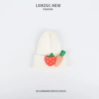 White CoolCheer/Новые шапки, шапка s, Детская шерстяная шапка с морковкой, карамельный цвет, осенне-зимний теплый непродуваемый вязаный головной убор - Цвет: White