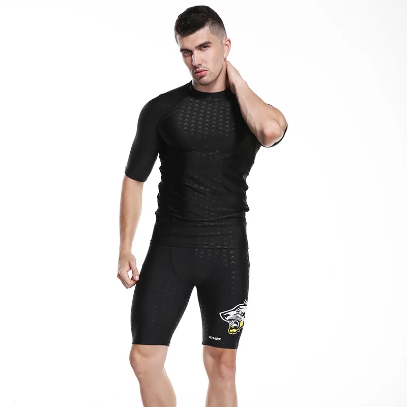 

Мужской костюм для плавания быстросохнущая одежда для плавания из двух частей сплошной цвет Sharkskin купальные костюмы мужские s плавки