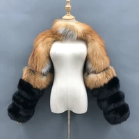 fur sleeve women fashion luxury real fox fur coat single sleeve new arrival