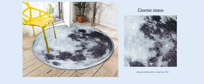 Creative moon study round carpet living room tea table cushion bedroom computer chair bedside hanging chair cushion ocean rug