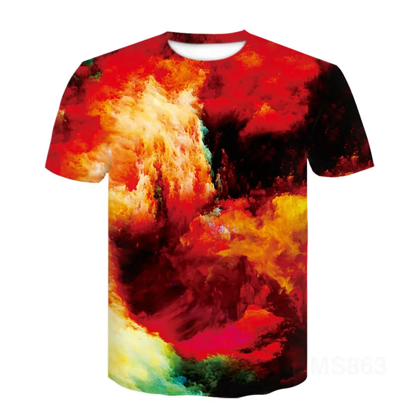 Футболка Мужская/женская с 3D принтом ночного неба Повседневная летняя